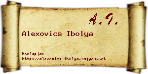 Alexovics Ibolya névjegykártya